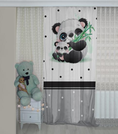 Sevimli Panda BİP144 Çocuk Odası Fon Perde